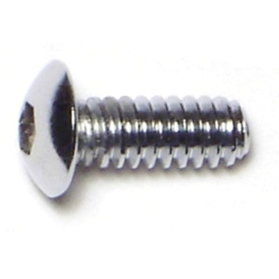 #10-24 x 1/2" Chrome Plated Grade 8 Steel Coarse Thread Button Head Socket Cap Screws