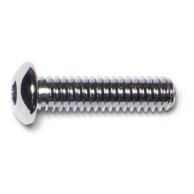 1/4"-20 x 1" Chrome Plated Grade 8 Steel Coarse Thread Button Head Socket Cap Screws