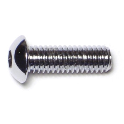 5/16"-18 x 1" Chrome Plated Grade 8 Steel Coarse Thread Button Head Socket Cap Screws