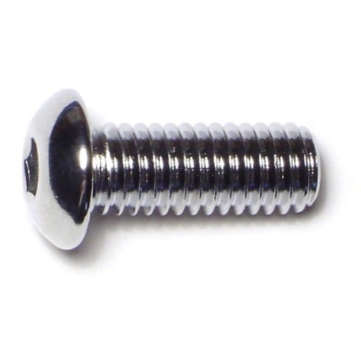 3/8"-16 x 1" Chrome Plated Grade 8 Steel Coarse Thread Button Head Socket Cap Screws