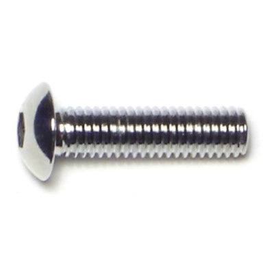 #10-32 x 3/4" Chrome Plated Grade 8 Steel Fine Thread Button Head Socket Cap Screws
