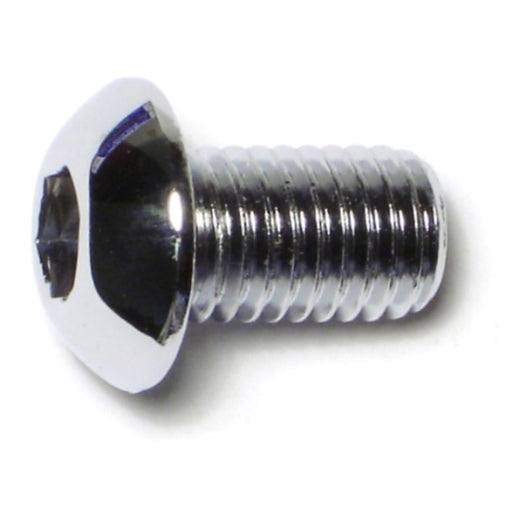 12mm-1.75 x 20mm Chrome Plated Class 10.9 Steel Coarse Thread Button Head Hex Socket Cap Screws
