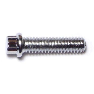 1/4"-20 x 1" Chrome Plated Steel Coarse Thread Flange Head 12-Point Cap Screws
