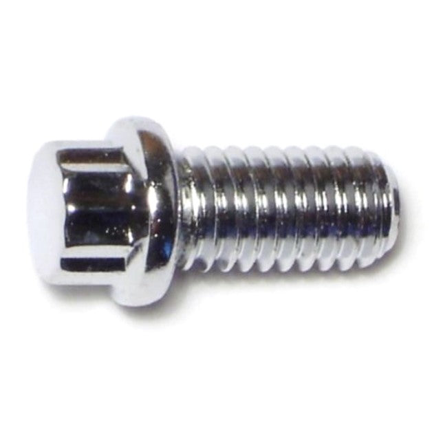 3/8"-16 x 3/4" Chrome Plated Steel Coarse Thread Flange Head 12-Point Cap Screws