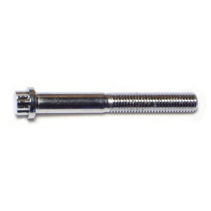 1/4"-28 x 2" Chrome Plated Steel Fine Thread Flange Head 12-Point Cap Screws