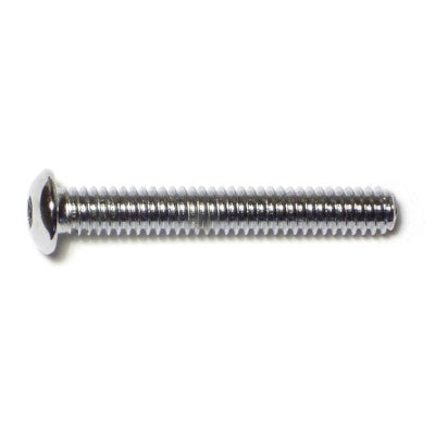 1/4"-20 x 1-3/4" Chrome Plated Grade 8 Steel Coarse Thread Button Head Socket Cap Screws
