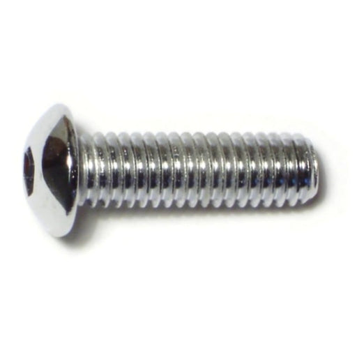 3/8"-16 x 1-1/4" Chrome Plated Grade 8 Steel Coarse Thread Button Head Socket Cap Screws