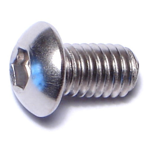 6mm-1.0 x 10mm A2 Stainless Steel Coarse Thread Button Head Hex Socket Cap Screws