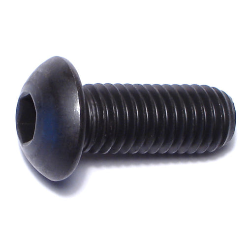 10mm-1.5 x 25mm Black Oxide Class 10.9 Steel Coarse Thread Button Head Hex Socket Cap Screws