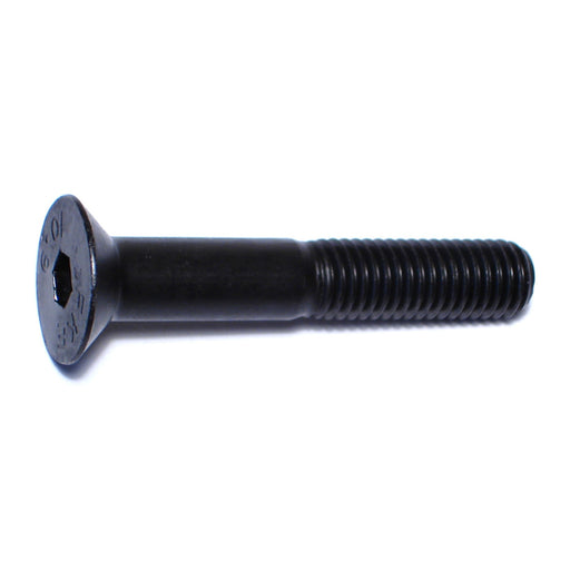 10mm-1.5 x 60mm Black Oxide Class 10.9 Steel Coarse Thread Flat Head Hex Socket Cap Screws