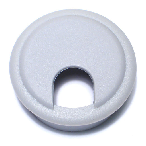 1-3/4" x 1-1/2" Gray Nylon Plastic Desk Grommets with Caps