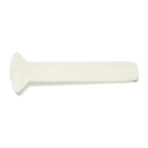 #8-32 x 1" Nylon Plastic Coarse Thread Slotted Oval Head Machine Screws