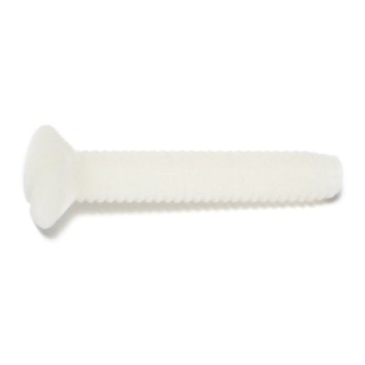 1/4"-20 x 1-1/2" Nylon Plastic Coarse Thread Slotted Oval Head Machine Screws
