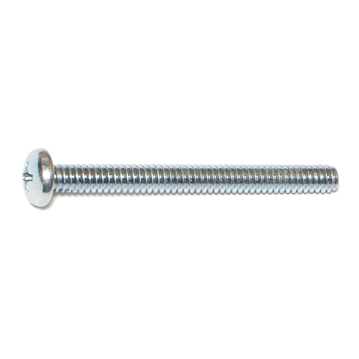 #10-24 x 2" Zinc Plated Steel Coarse Thread Phillips Pan Head Machine Screws