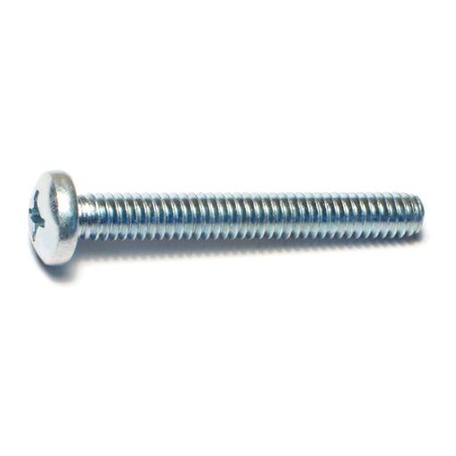 1/4"-20 x 2" Zinc Plated Steel Coarse Thread Phillips Pan Head Machine Screws