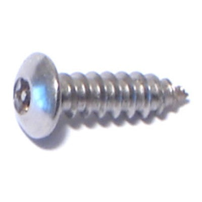 #6 x 1/2" 18-8 Stainless Steel Security Star Drive Button Head Sheet Metal Screws