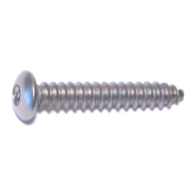 #8 x 1" 18-8 Stainless Steel Security Star Drive Button Head Sheet Metal Screws