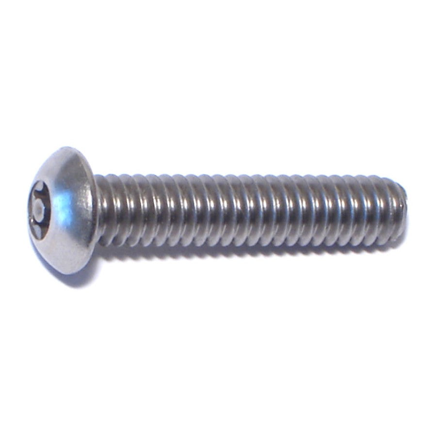 1/4"-20 x 1-1/4" 18-8 Stainless Steel Coarse Thread Security Star Drive Button Head Machine Screws