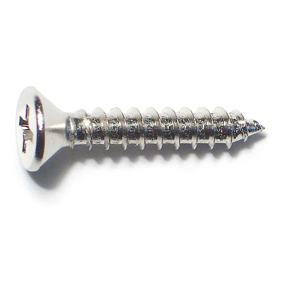 #9 x 1" Chrome Plated Steel Phillips Flat Head Hinge Screws