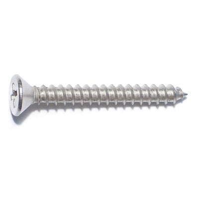 #9 x 1-1/2" Satin Nickel Plated Steel Phillips Flat Head Hinge Screws