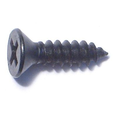 #8 x 5/8" Black Steel Phillips Flat Head Sheet Metal Screws