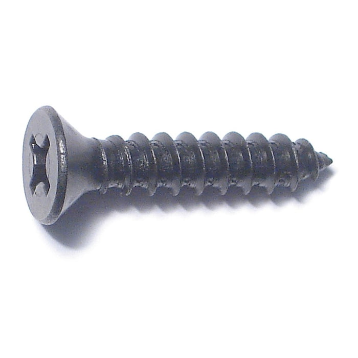 #12 x 1-1/2" Black Steel Phillips Flat Head Sheet Metal Screws