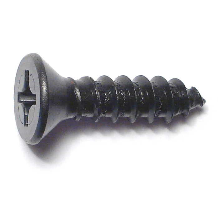 #14 x 1" Black Steel Phillips Flat Head Sheet Metal Screws