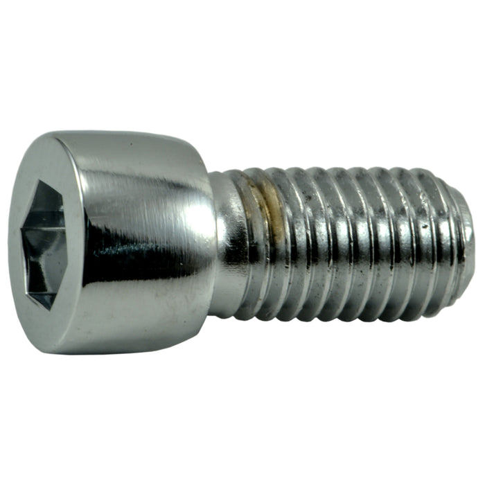 1/4"-28 x 1/2" Chrome Plated Steel Fine Thread Smooth Head Socket Cap Screws