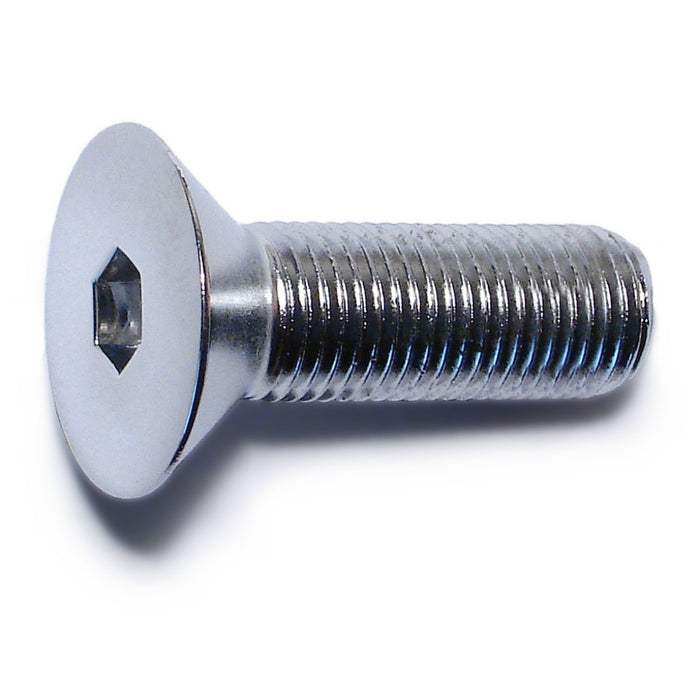 3/8"-24 x 1-1/4" Chrome Plated Steel Fine Thread Flat Head Socket Cap Screws