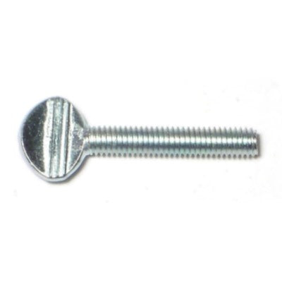 #10-32 x 1" Zinc Plated Steel Fine Thread Spade Head Thumb Screws