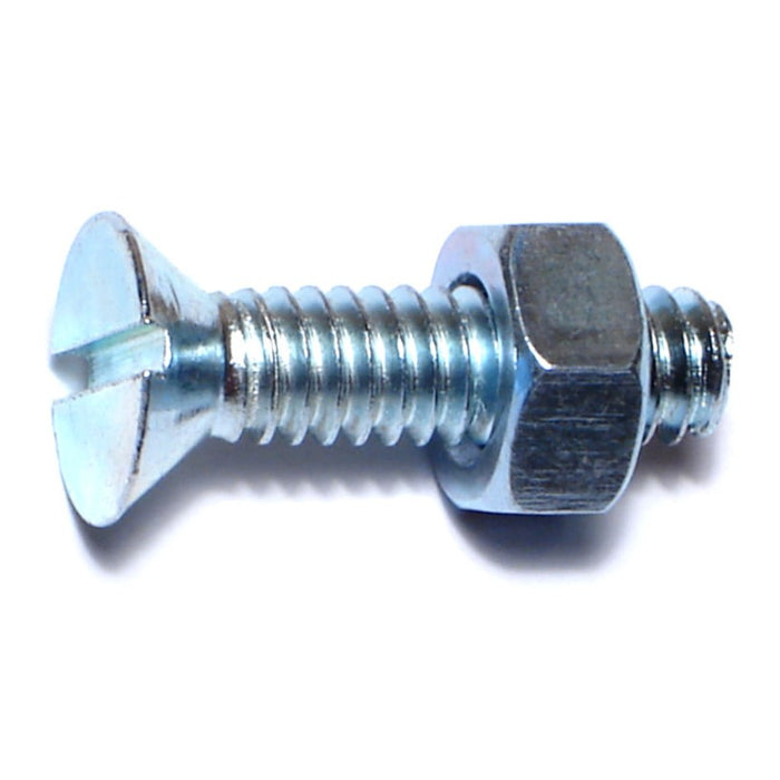 1/4"-20 x 1" Zinc Plated Steel Coarse Thread Slotted Flat Head Machine Screws