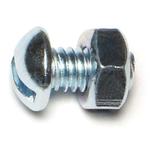 1/4"-20 x 1/2" Zinc Plated Steel Coarse Thread Slotted Round Head Machine Screws