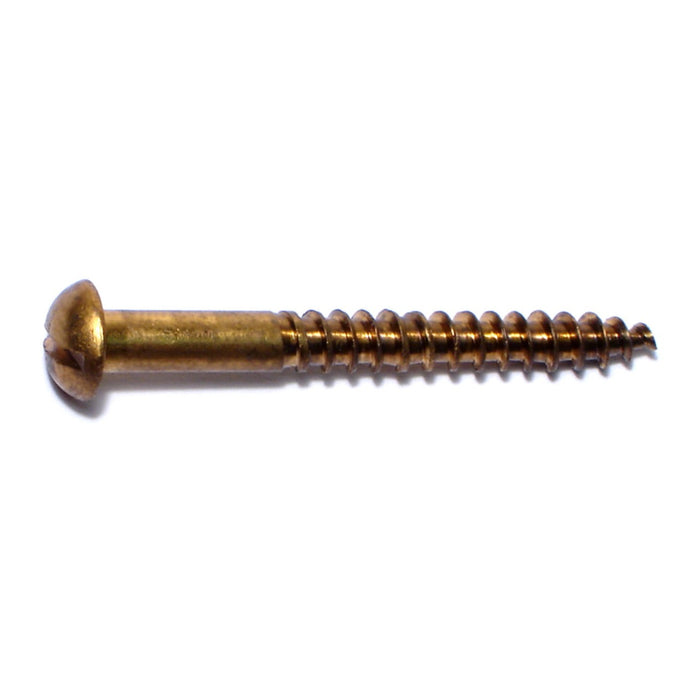 #12 x 2" Brass Slotted Round Head Wood Screws