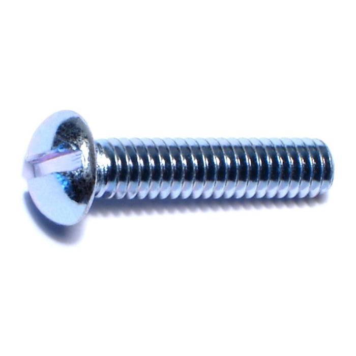 #12-24 x 1" Zinc Plated Steel Coarse Thread Slotted Round Head Machine Screws