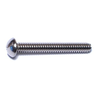 #10-24 x 1-1/2" 18-8 Stainless Steel Coarse Thread Slotted Round Head Machine Screws