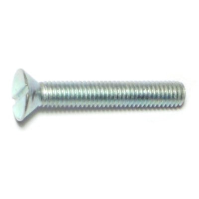 #10-32 x 1-1/4" Zinc Plated Steel Fine Thread Slotted Flat Head Machine Screws