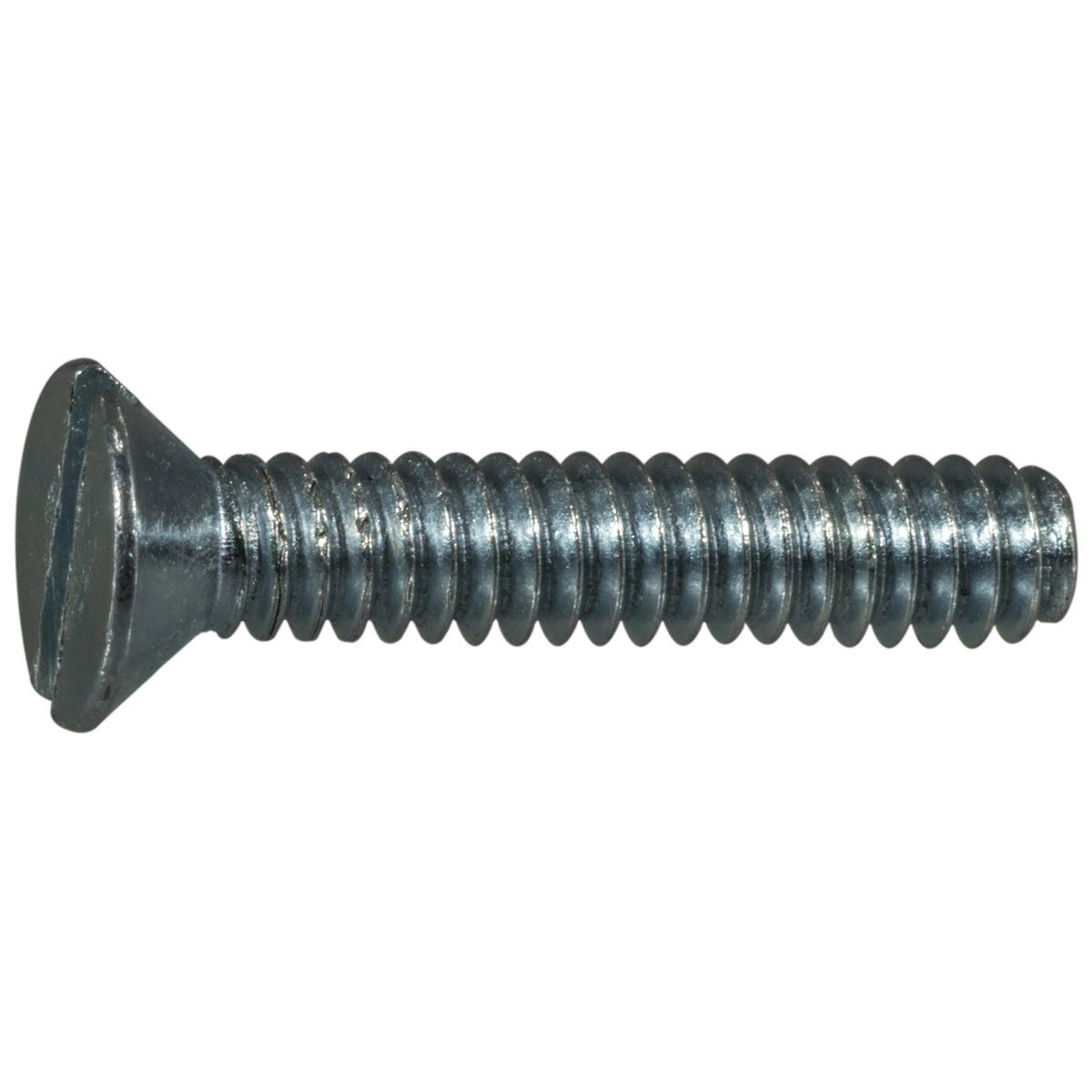 #10-24 x 1" Zinc Plated Steel Coarse Thread Slotted Flat Head Machine Screws