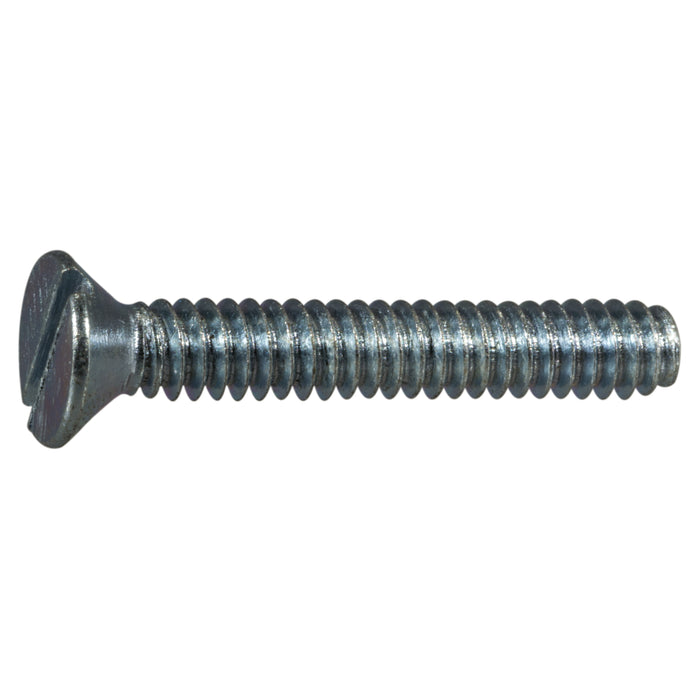 #10-24 x 1-1/4" Zinc Plated Steel Coarse Thread Slotted Flat Head Machine Screws