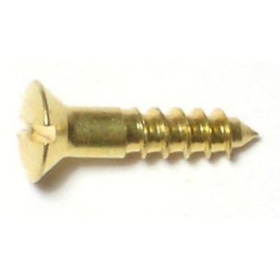 #4 x 1/2" Brass Slotted Oval Head Wood Screws