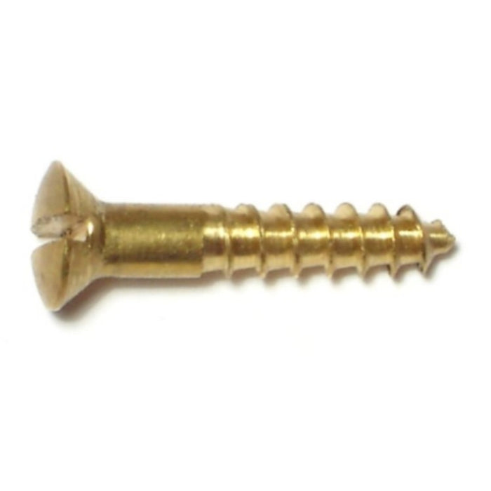 #6 x 3/4" Brass Slotted Oval Head Wood Screws