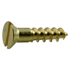 #8 x 3/4" Brass Slotted Flat Head Wood Screws