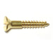 #8 x 1-1/4" Brass Slotted Flat Head Wood Screws