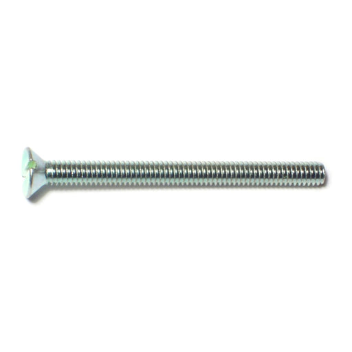 #8-32 x 2" Zinc Plated Steel Coarse Thread Slotted Flat Head Machine Screws