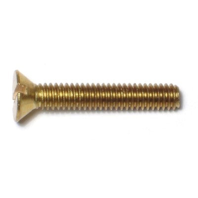 #8-32 x 1" Brass Coarse Thread Slotted Flat Head Machine Screws