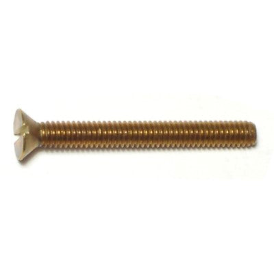 #8-32 x 1-1/2" Brass Coarse Thread Slotted Flat Head Machine Screws