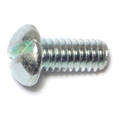 #8-32 x 3/8" Zinc Plated Steel Coarse Thread Slotted Round Head Machine Screws