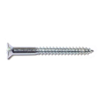 #6 x 1-1/2" Zinc Plated Steel Slotted Flat Head Wood Screws