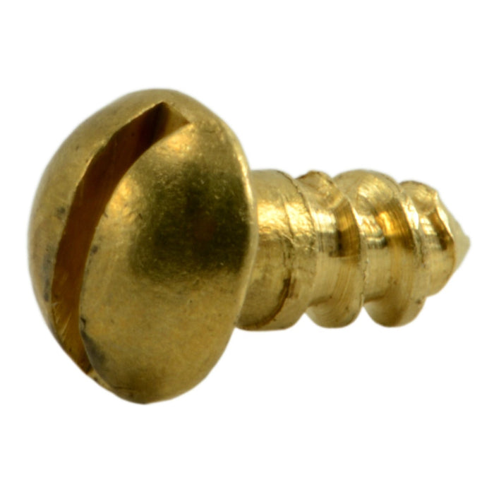 #4 x 1/4" Brass Slotted Round Head Wood Screws