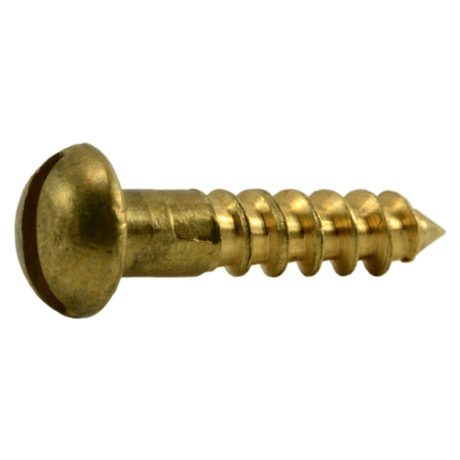 #4 x 1/2" Brass Slotted Round Head Wood Screws