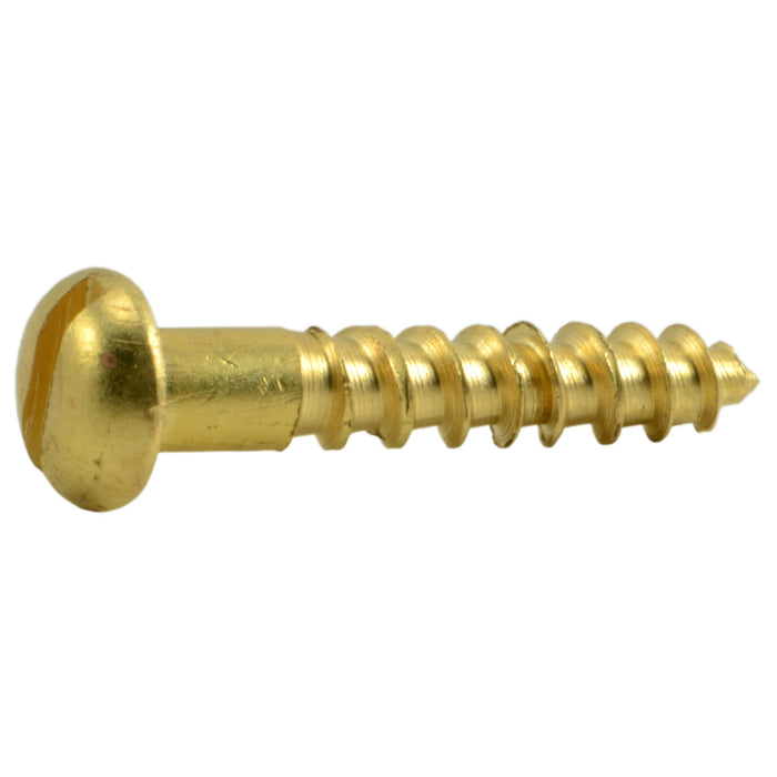 #4 x 5/8" Brass Slotted Round Head Wood Screws